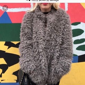 Pj salvage fuzzy gray jacket. Super cozy!